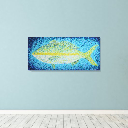 Abstracte geelvintonijn canvas afdruk (Insitu (Houten vloer))