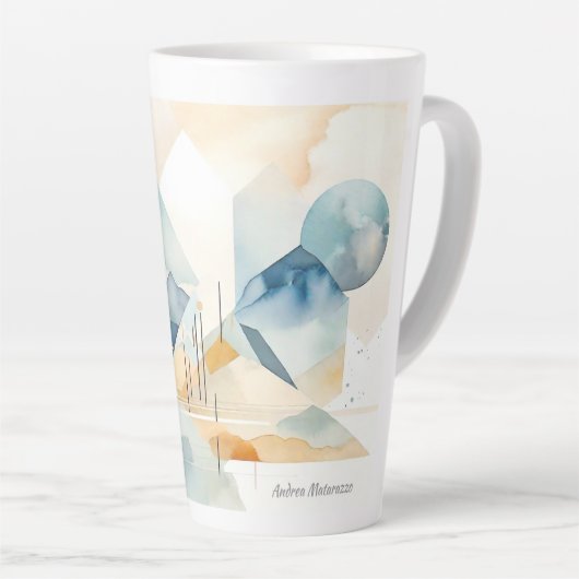 Abstracte geest latte mok (Rechterhoek)