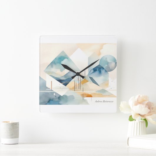 Abstracte geest vierkante klok (Huis)