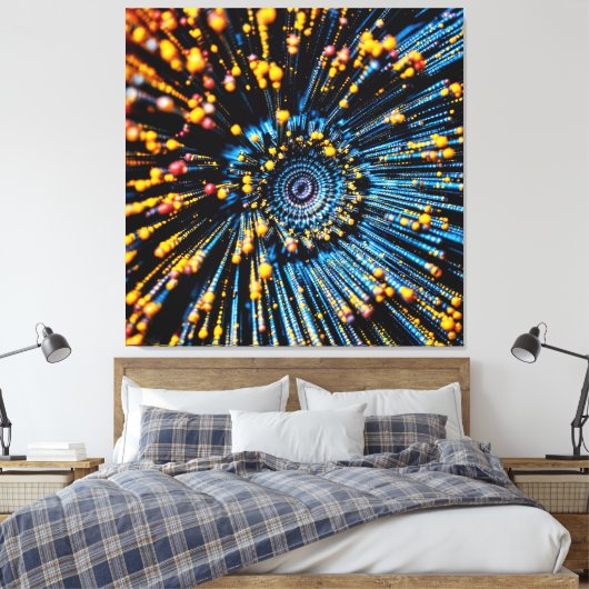 Abstracte gegevensstroomkunst canvas afdruk (Insitu (Slaapkamer))