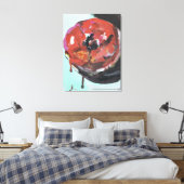 Abstracte geglazuurde aardbeidonut canvas afdruk (Insitu (Slaapkamer))