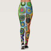 Abstracte gekleurde cirkels, kleurrijke, stutbare  leggings (Achterkant)