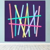 Abstracte gekleurde lijnen minimalistisch canvas afdruk (Insitu (Houten vloer))