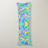 Abstracte gekleurde springbloemen lichaamskussen (Voorkant Verticaal)