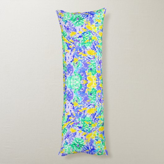 Abstracte gekleurde springbloemen lichaamskussen (Achterkant (Verticaal))