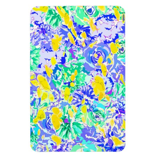 Abstracte gekleurde springbloemen magneet (Verticaal)