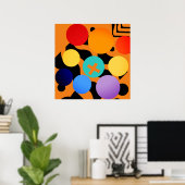 Abstracte gekleurde Stippen overbelasting Poster (Thuiskantoor)