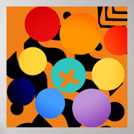 Abstracte gekleurde Stippen overbelasting Poster