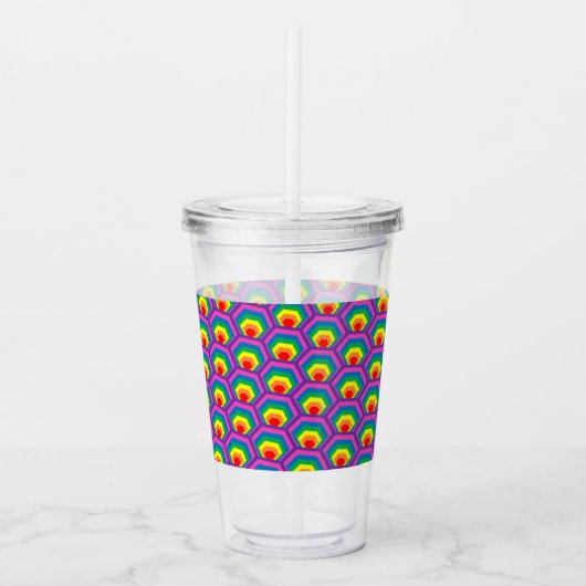 Abstracte gekleurde vormen acryl drinkbeker (Voorkant)