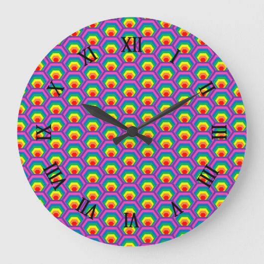 Abstracte gekleurde vormen grote klok (Voorkant)