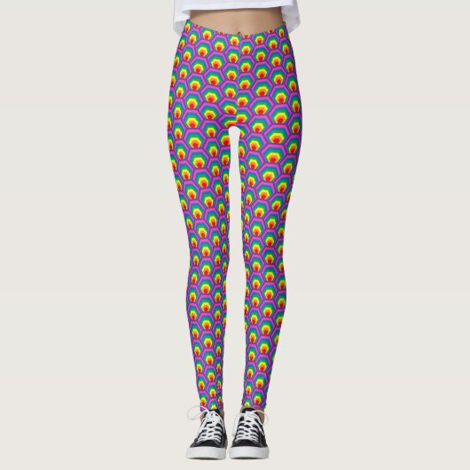 Abstracte gekleurde vormen leggings (Voorkant)