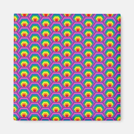 Abstracte gekleurde vormen magneet (Voorkant)