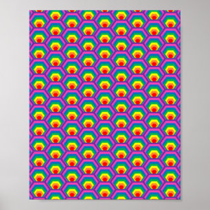 Abstracte gekleurde vormen poster