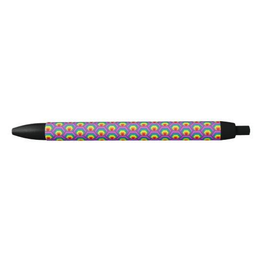 Abstracte gekleurde vormen zwarte inkt pen (Voorkant)