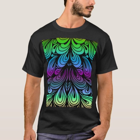 abstracte gekleurde vouwen t-shirt (Voorkant)