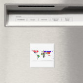 Abstracte gekleurde Wereldkaart Magneet (Insitu (Vaatwasser))