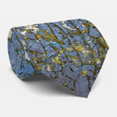 abstracte gekraakte blauwe verf stropdas (Opgerold)