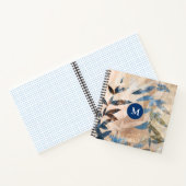 Abstracte gelaagde bladeren - Blauw en neutraal Notitieboek (Binnen)