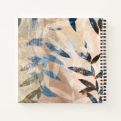 Abstracte gelaagde bladeren - Blauw en neutraal Notitieboek (Achterkant)