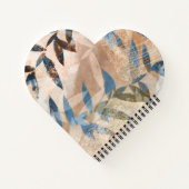 Abstracte gelaagde bladeren - blauw en neutraal notitieboek (Achterkant)