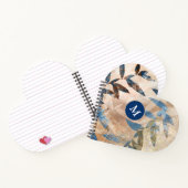 Abstracte gelaagde bladeren - blauw en neutraal notitieboek (Binnen)