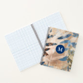 Abstracte gelaagde bladeren - blauw en neutraal notitieboek (Binnen)