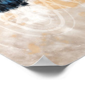 Abstracte gelaagde bladeren - blauw en neutraal poster (Hoek)