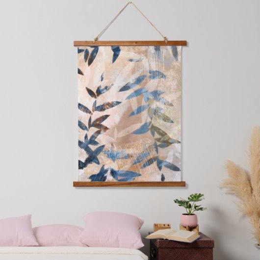 Abstracte gelaagde bladeren hangend wandkleed (Slaapkamer)