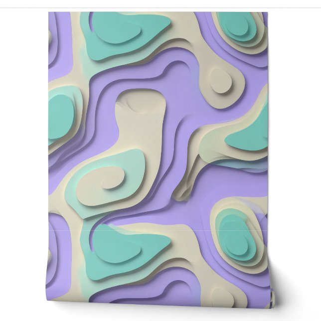 Abstracte gelaagde terreinmuurschildering behang (Afrollen)