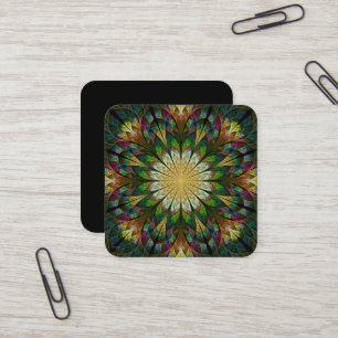 Abstracte gelaagde ventilator vierkante visitekaartje