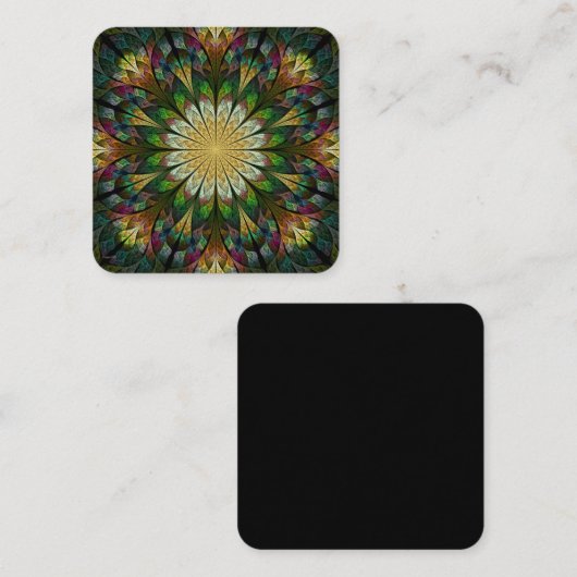 Abstracte gelaagde ventilator vierkante visitekaartje (Voorkant / Achterkant)