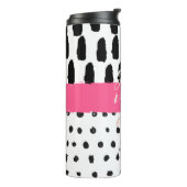 Abstracte Geldige bloemen Alleen dagnaam Reistromm Thermosbeker (Gedraaid links)