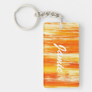 Abstracte gele achtergrond vanaf waterverf sleutelhanger