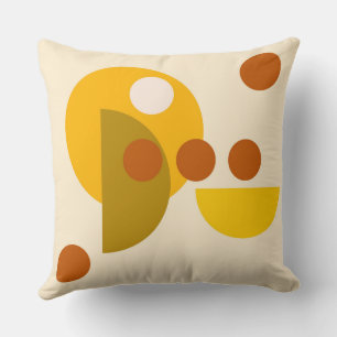 Abstracte gele beige bruine cirkels stippen kussen