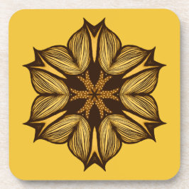 Abstracte gele bloem bier onderzetter