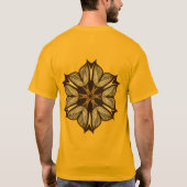 Abstracte gele bloem t-shirt (Achterkant)