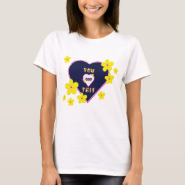 Abstracte gele bloemen heb je dit t-shirt