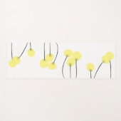Abstracte gele bloemen met zwarte stengel op wit yogamat (Voorkant (horizontaal))