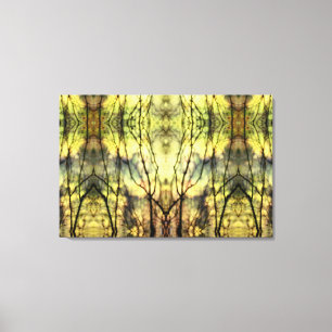 Abstracte gele bomen canvas afdruk