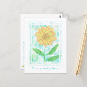 Abstracte gele Daisy Briefkaarten