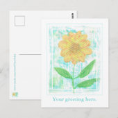 Abstracte gele Daisy Briefkaarten (Voorkant / Achterkant)