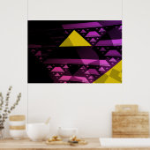 Abstracte Gele Driehoek Moderne Fractale Kunst Poster (Keuken)