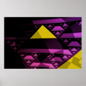 Abstracte Gele Driehoek Moderne Fractale Kunst Poster (Voorkant)