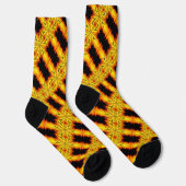 Abstracte gele en bruine Abstracte kunst Sokken (Rechts)