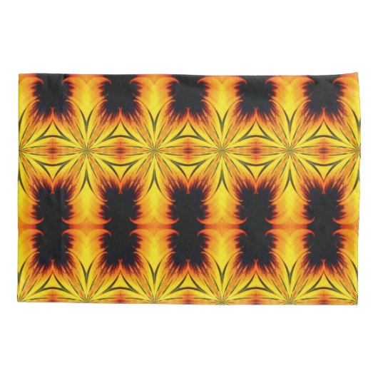 Abstracte gele en bruine Kaleidoscoop kunst Kussensloop (Achterkant)