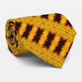 Abstracte gele en bruine strepen en sterren stropdas (Opgerold)