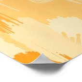 Abstracte gele en crèmekleurige verfstreken poster (Hoek)