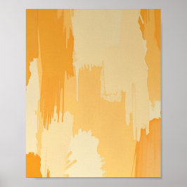 Abstracte gele en crèmekleurige verfstreken poster