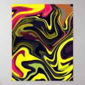 Abstracte Gele en Roze Wervelkunst Poster (Voorkant)