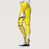 Abstracte gele en witte leggings met een marmer pa (Links)